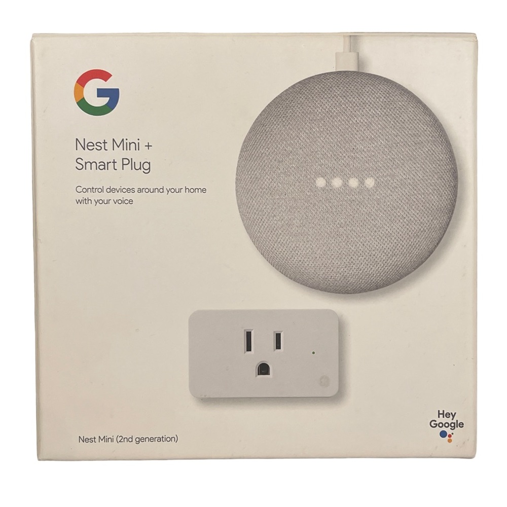 Google Nest Mini Speaker with Google Assistant + GE Smart Plug Bundle